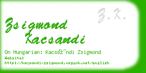 zsigmond kacsandi business card
